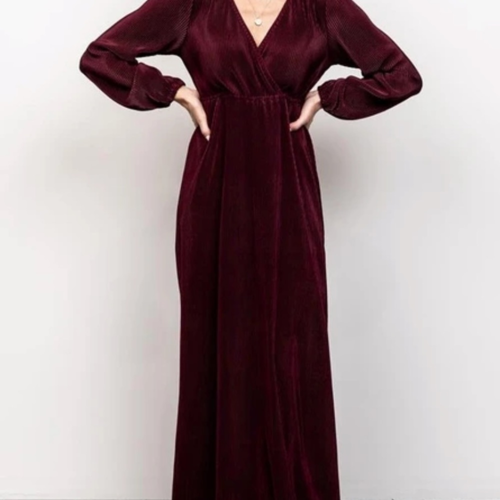 Venus Pleated Maxi Dress Baltic Born in Mulberry